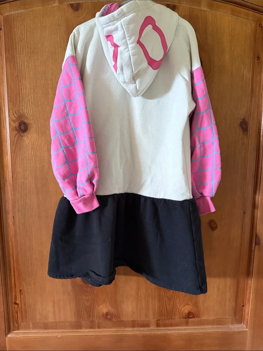 Marvel Pink White Black Spider-Gwen Style Hoodie Dress